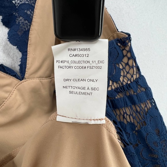 FOR LOVE & LEMONS Gianna Lace Midi Dress Womens XS Blue Bodysuit Bodycon - Picture 9 of 12